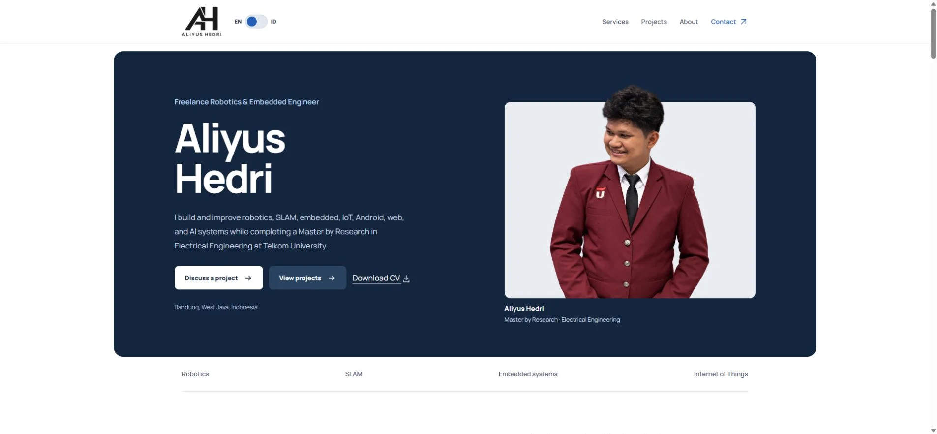 Aliyus Hedri portfolio website